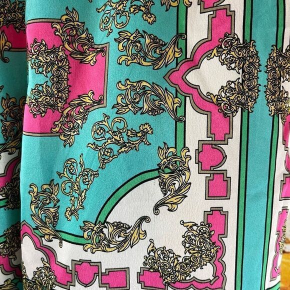 Pretty Little Thing Scarf Print Wide Leg Trouser Pants Size 6 - Picture 4 of 9